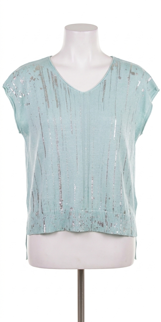 NEW GIGI MODA oro knit scoop neck cap sleeve top in mint